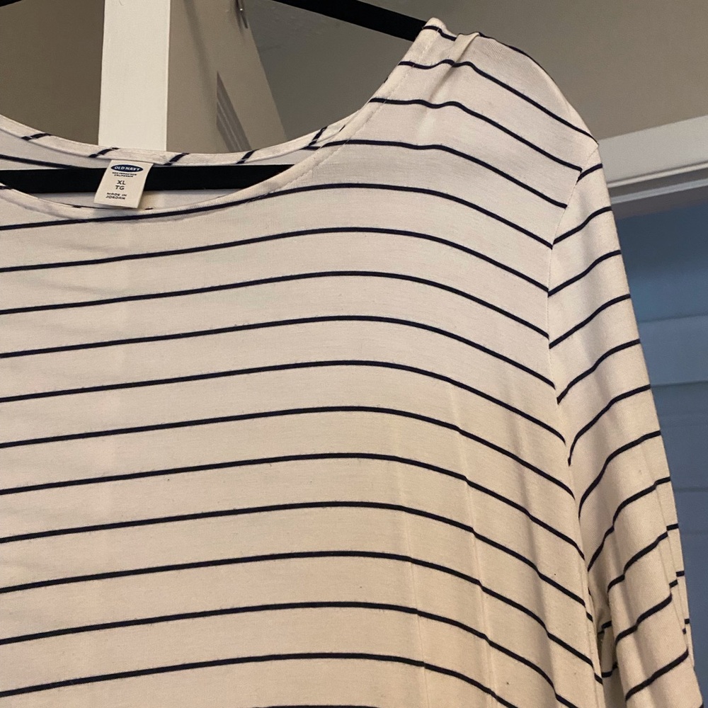 Old Navy Women's Striped Top - White and Black
